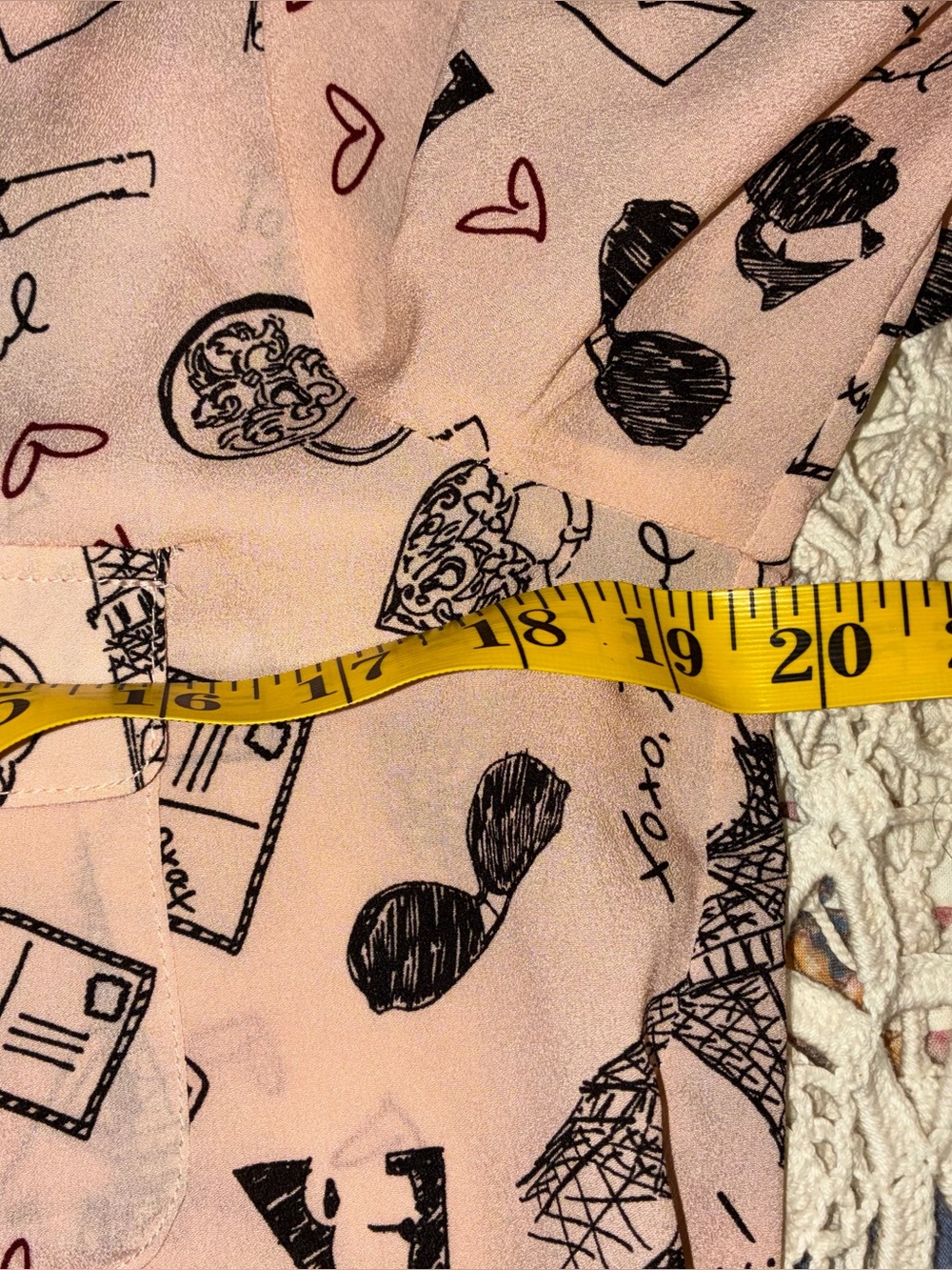 Karl Lagerfeld Pink Paris Theme Print Button-Up Shirt - Picture 11 of 11
